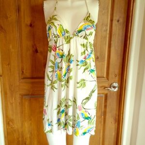 Mara Hoffman parrot beach halter dress 100% Silk